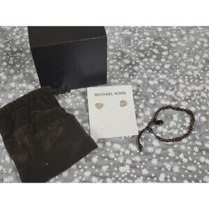 Michael Kors Earrings & Bracelet W/ Gift Box and Dust Bag